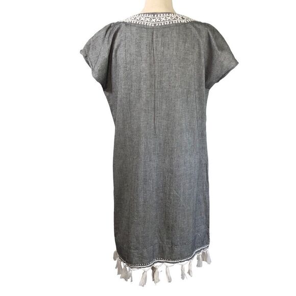 Subtle Luxury Fringe Tassel Dress 100% Cotton Embroidery Size Medium/Large NWOT - Picture 2 of 12